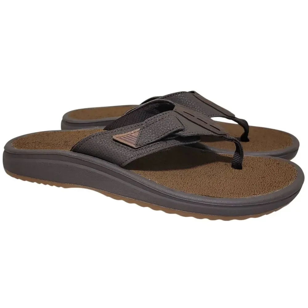 Clarks Men Cloudsteppers Breeze Flip Flop Sandals Size US 8M Brown Leather